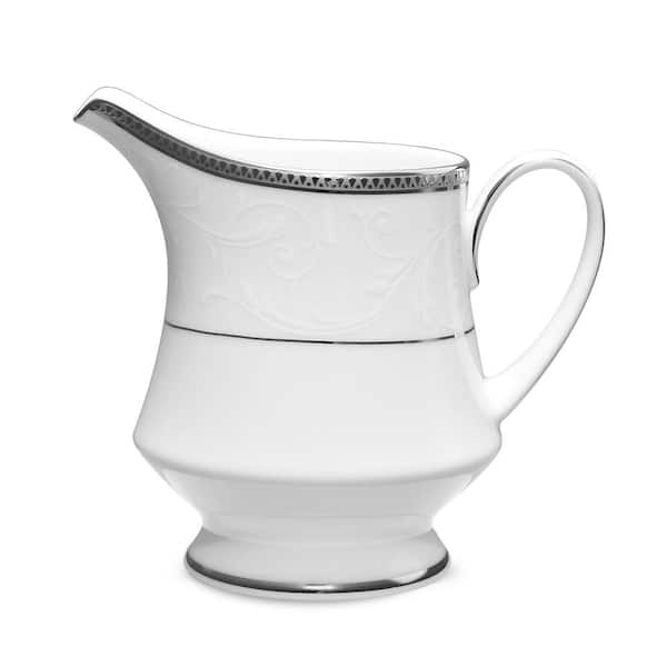 Noritake Regina Platinum 8 fl. Oz. Porcelain White Creamer