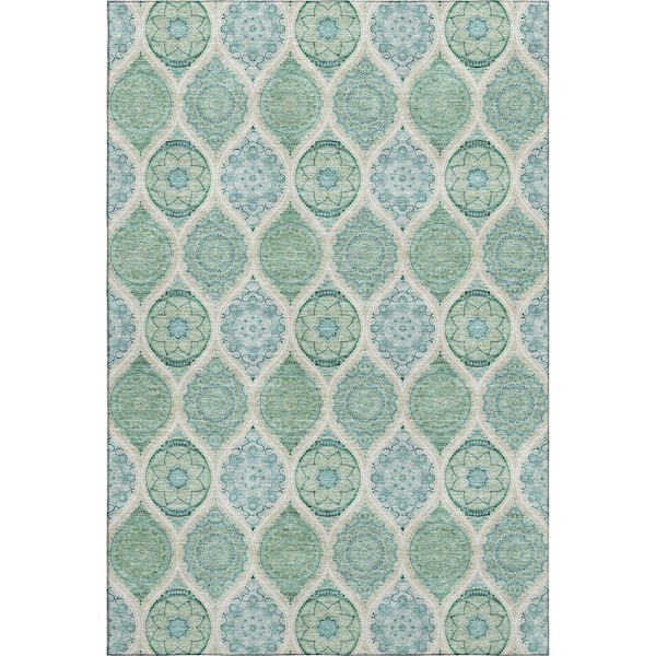 Addison Rugs Mayfield Premium Machine Washable Abstract AMF976 Sage 9 ft. x 12 ft. Area Rug
