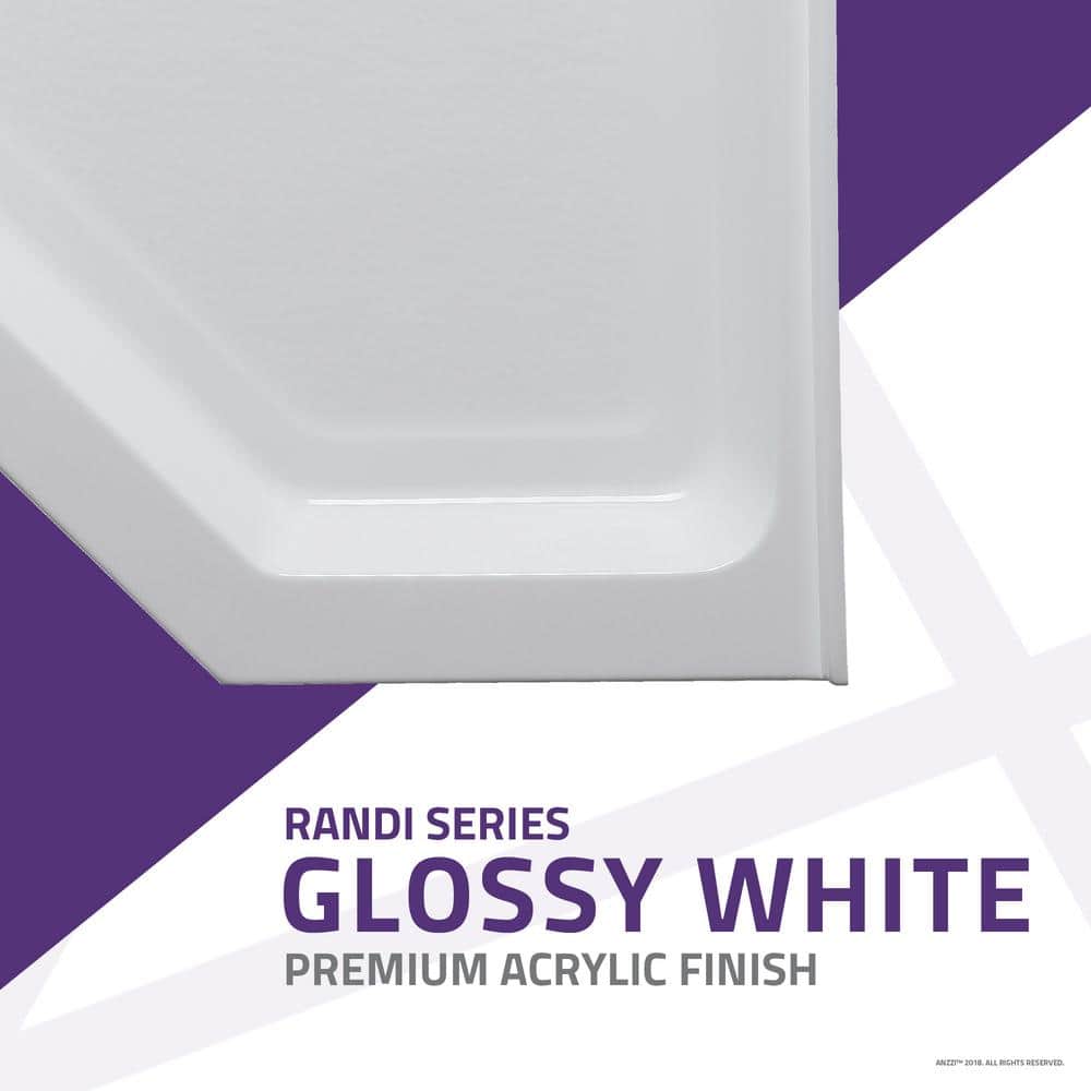 Randi 36'' White Acrylic Neo-Angle Shower Base