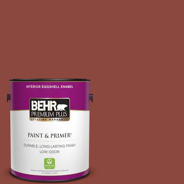 BEHR PREMIUM PLUS 1 gal. #PPF-30 Deep Terra Cotta Eggshell Enamel Low Odor Interior Paint & Primer