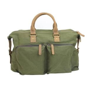 18.5 in. Classic Canvas with Full Grain Leather Carry-On Travel Duffel Bag