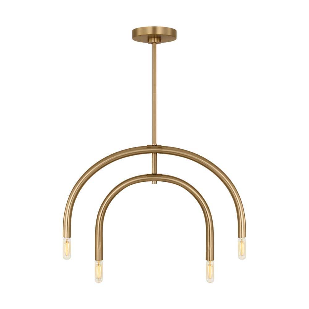 Hadden Satin Brass 4-Light Modern Chandelier