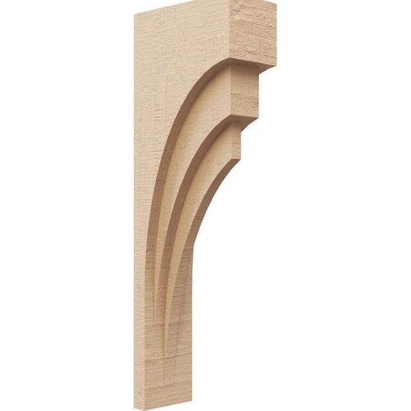 Ekena Millwork 5-in. x 10-in. x 30-in. Series 2 Thin Rockford Rough Cedar Woodgrain Timberthane Polyurethane Corbel, Primed Tan