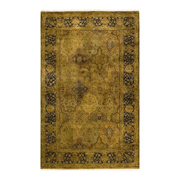 Overdyed Gold 4 ft 7 in x 7 ft 4 in Wool Indoor Area Rug