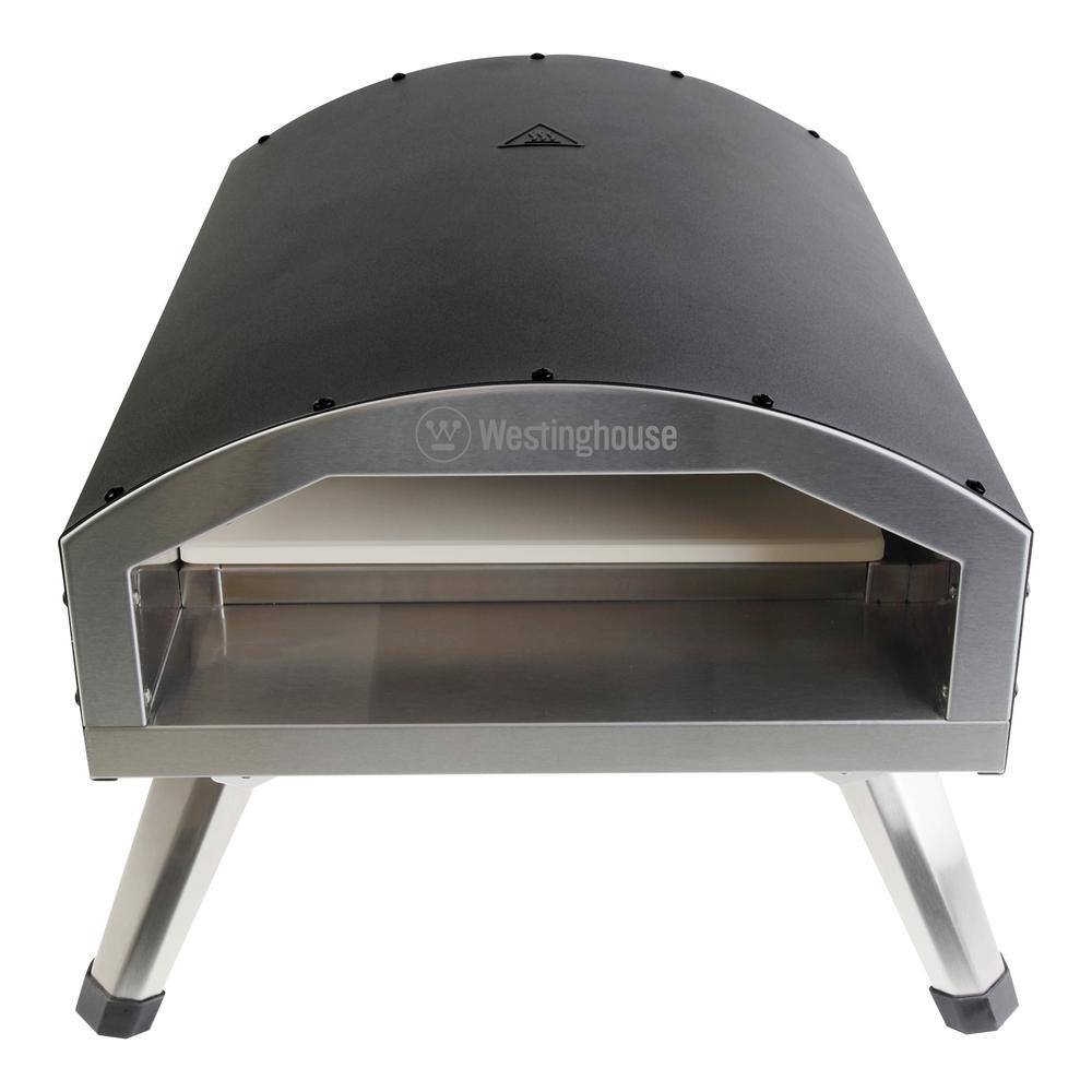 Black Steel Electric Outdoor Portable Pizza Oven with Stone Surface