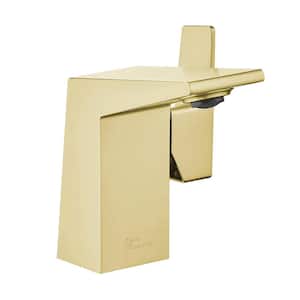 Carre Single-Handle Single-Hole Bathroom Faucet in Brushed Gold