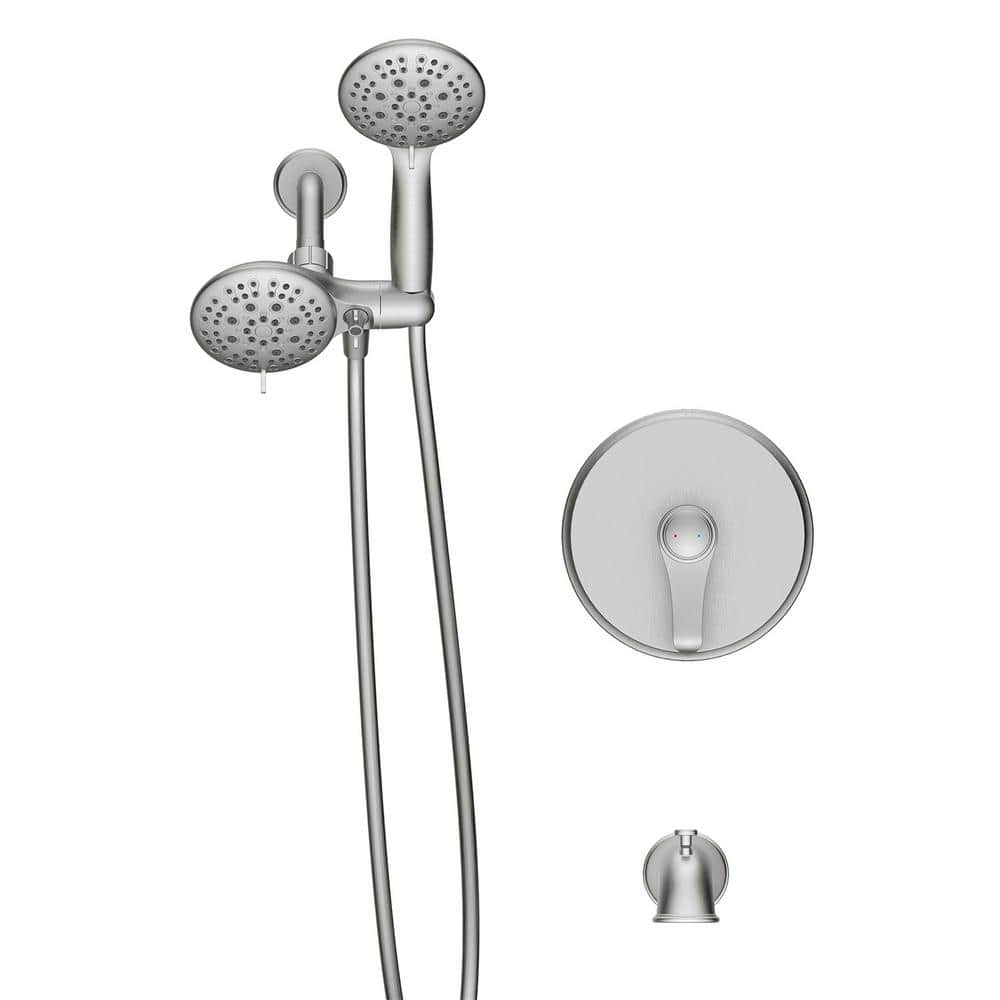 Brushed Nickel Multi-Head Wall Mounted Shower System