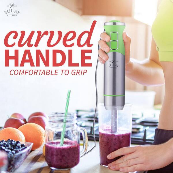 Zulay Kitchen 8 Speed Immersion Blender Handheld, Green