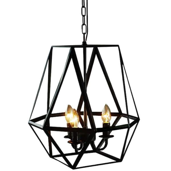 Edison Shandie Collection 3-Light Antique Bronze Indoor Geometric Chandelier