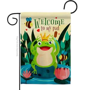 13 in. x 18.5 in. Frog Welcome Garden Flag Double-Sided Garden Friends Decorative Vertical Flags