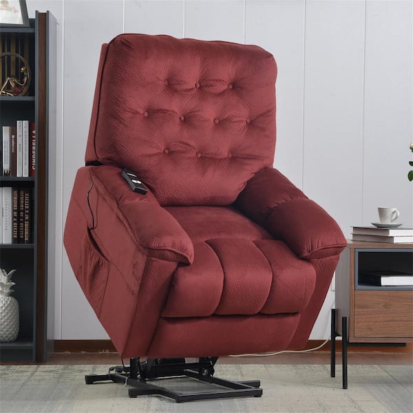 red velvet recliner chair