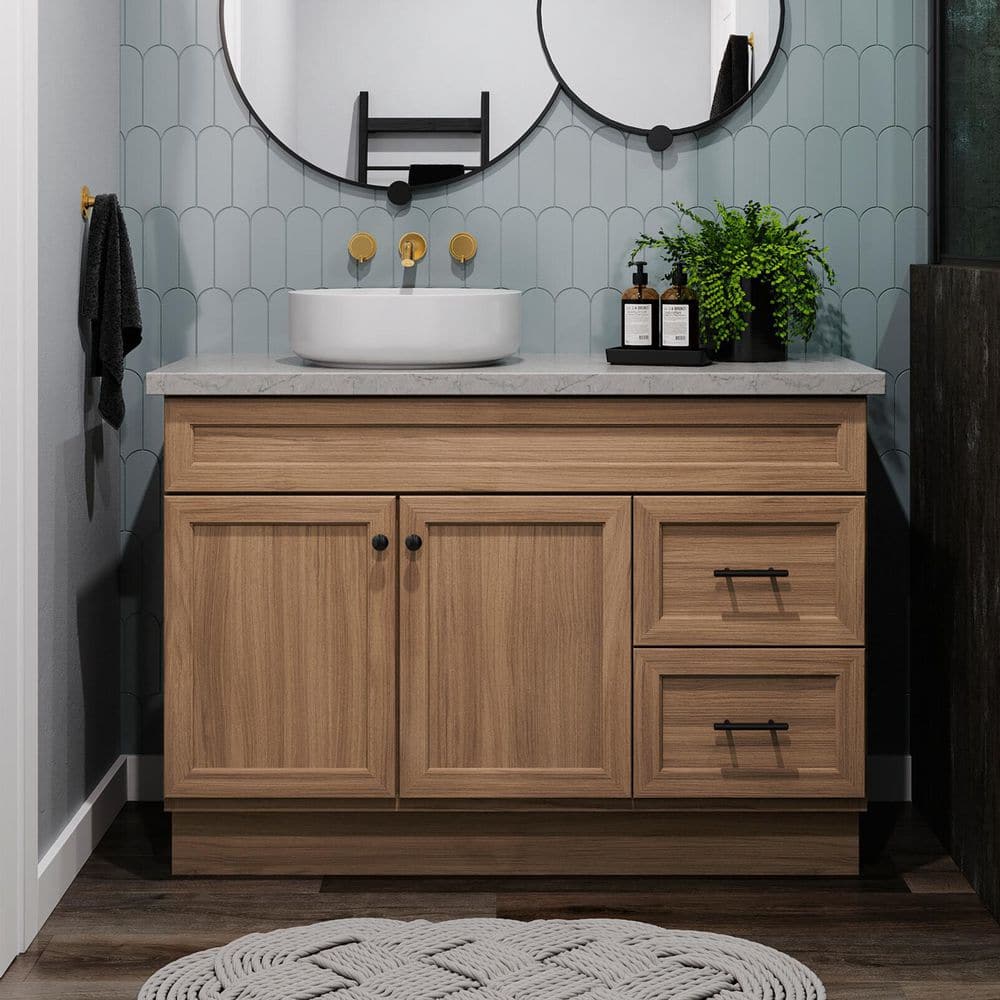 Glacier Bay Canfield 48 in. W x 21 in. D x 33.5 in. H Bath Vanity