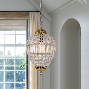 Carlisle 1-Light Dimmable Gold Chandelier with Crystal Accent
