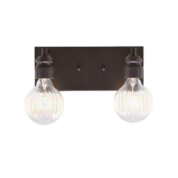 Unbranded Albany 12.5 in. 2-Light Espresso Vanity Light