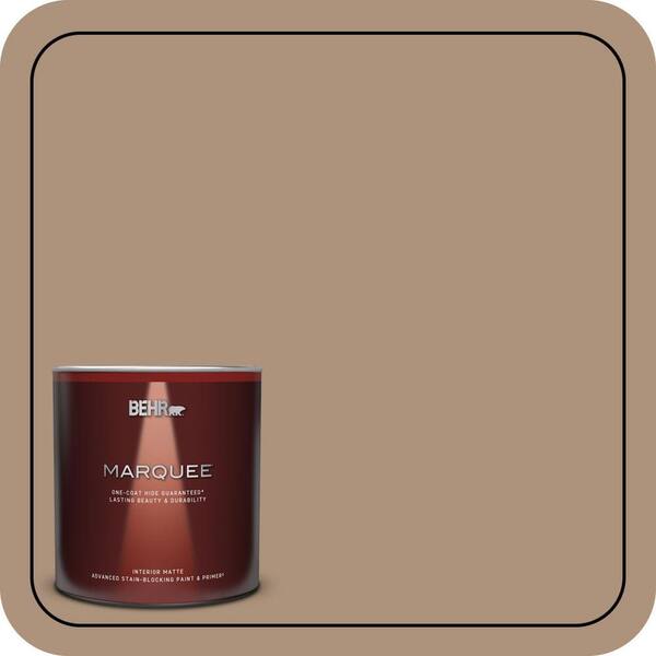 BEHR MARQUEE 1 qt. #PPU4-04 Soft Chamois One-Coat Hide Matte Interior Paint & Primer