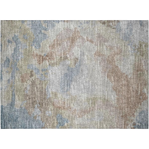Addison Rugs Accord Multi 1 ft. 8 in. x 2 ft. 6 in. Abstract Indoor/Outdoor Washable Area Rug