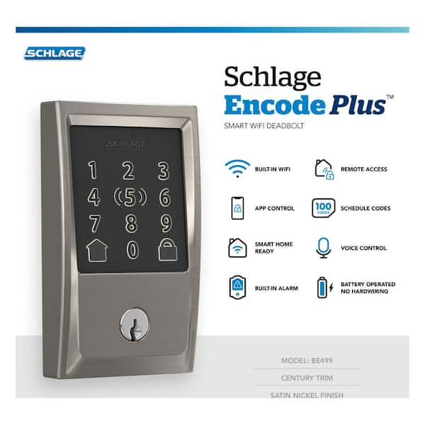 Schlage Century Satin Nickel Handleset Grade 1 1-3/4 in. Schlage Century Satin Nickel Handleset Grade 1 1-3/4 in.