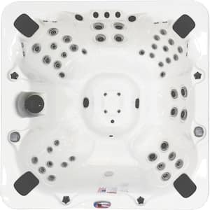 7-Person 56-Jet Premium Acrylic Bench Spa Standard Hot Tub with Bluetooth Sound System and LED Waterfall