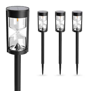 12 Lumens Black Solar LED Weather Resistant Outdoor Path Light (4-Pack)