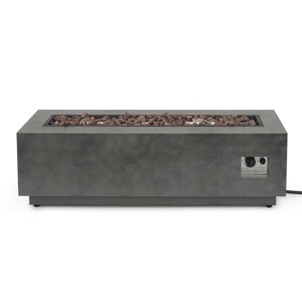 Wellington Rectangular Concrete Gas Fire Pit Table with Tank Holder