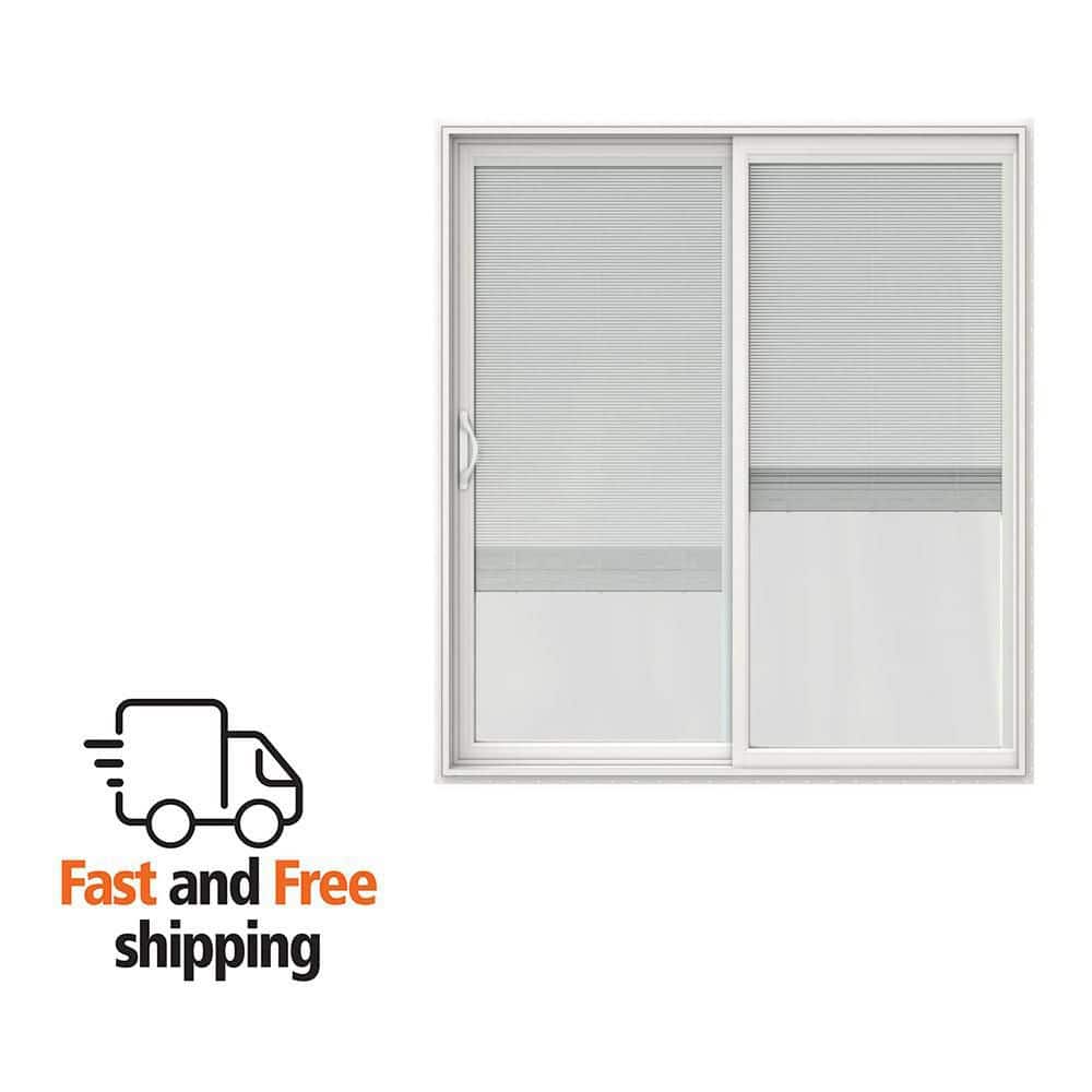 JELD-WEN V-2500 72 in. x 80 in. White Vinyl Left-Hand Sliding JELD-WEN V-2500 72 in. x 80 in. White Vinyl Left-Hand Sliding