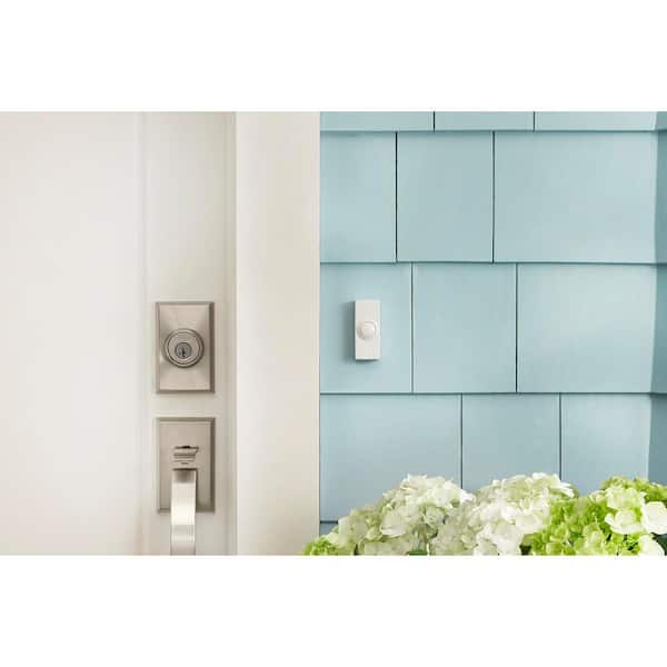 Wireless Battery Operated Doorbell Kit with 2 Wireless Push Buttons, White