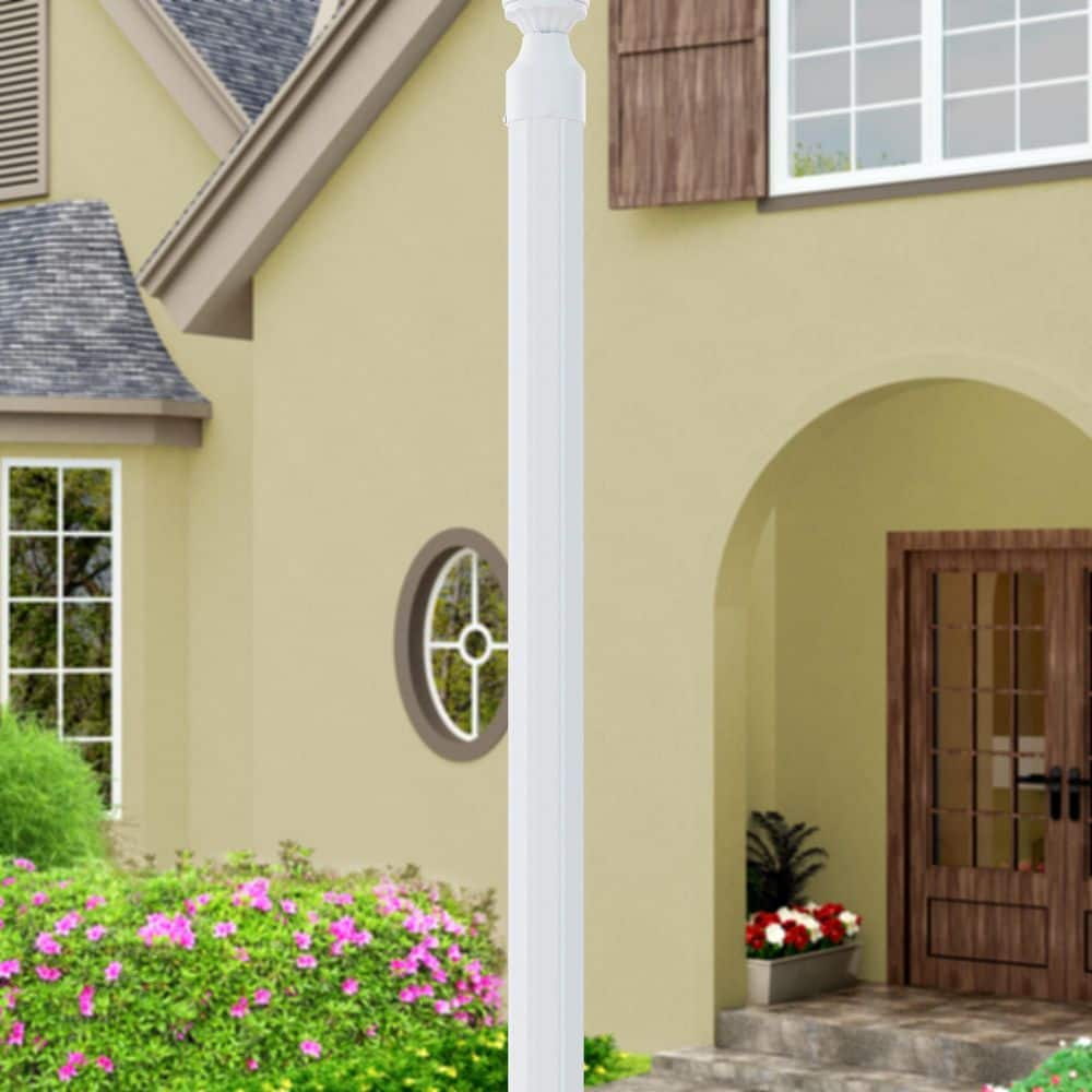 Crown Terrace 84 in. Textured White Direct Burial Outdoor Lamp Post price history on PriceWatchPro