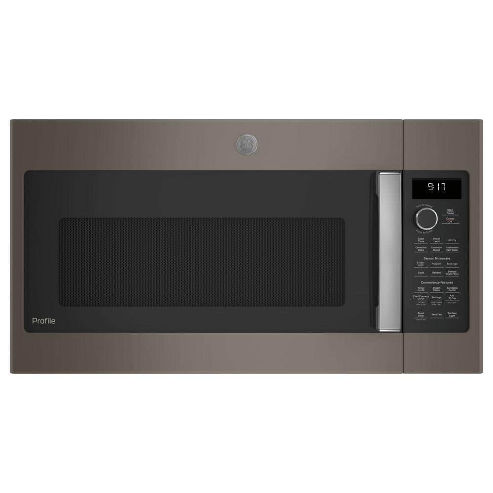 GE Profile 1.7 Cu. Ft. Over the Range Microwave in Slate with Air Fry, Grey
