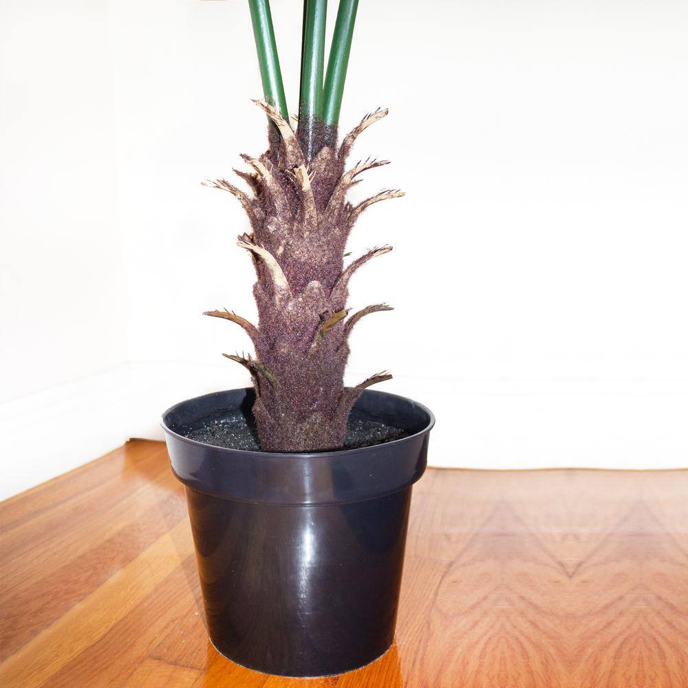 Tropical Majesty 7ft UV Resistant Silk Fan Palm Tree in Decorative Pot