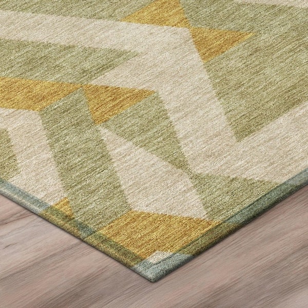 Chantille Machine Washable Indoor/Outdoor Abstract ACN2962 Gold 8 ft. x 10 ft. Area Rug