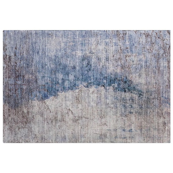 Dream Shag Premium Machine Washable Abstract ADS646 Blue 2 ft. x 3 ft. Accent Rug