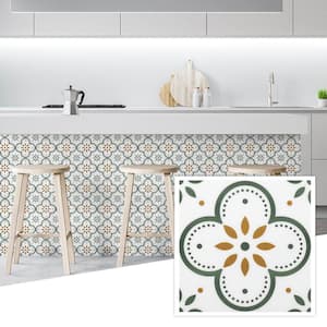 7.87 in. x 7.87 in. Peel and Stick Tile Stickers PVC Self-Adhesive Backsplash Tiles for Wall, Dark Green (10-Pack)