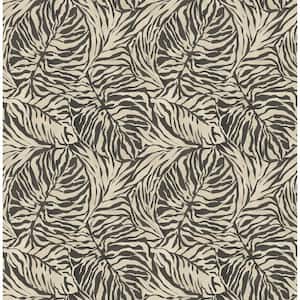Zebra Leaf Ebony Palm Vinyl Peel and Stick Wallpaper Roll (Covers 30.75 sq. ft.)