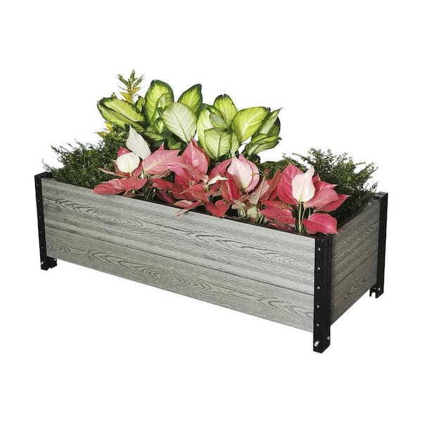 EverBloom 45 in. L x 19 in. W x 14 in. H Deckside Composite Planter Box in Grey