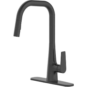 Gibbon Single-Handle Pull-Down Sprayer Kitchen Faucet in Matte Black