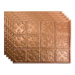 18.25 in. x 24.25 in. Traditional #10 Vinyl Backsplash Panel in Polished Copper (5-Pack)