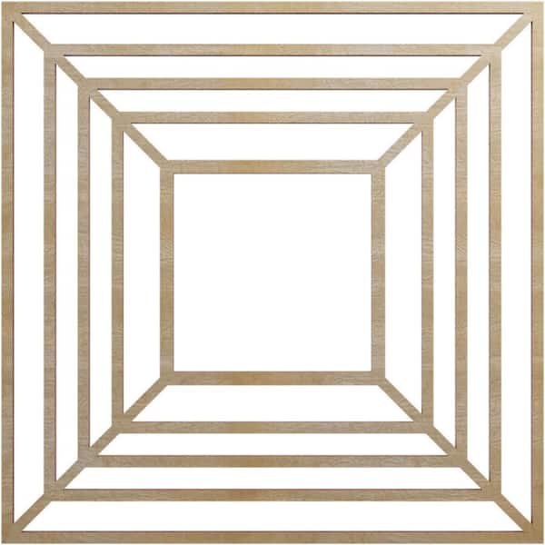 Ekena Millwork 16 in. x 16 in. x 1/4 in. Raven Wood Fretwork Pierced Ceiling Medallion, Birch