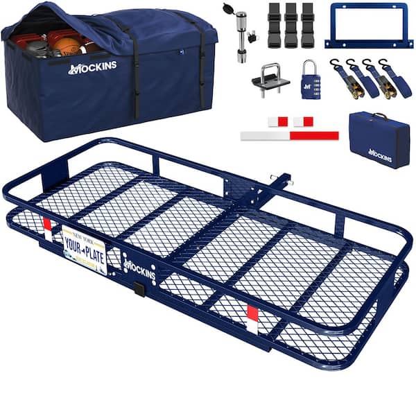 60 in. x 30 in. x 6 in. Navy Trailer Hitch Cargo Carrier w/ 30 cu. ft. Waterproof Navy Cargo Bag and Carrier Accessories