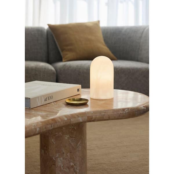 Beacon Lighting Panton 7 in. 1-Light White Table Lamp in Alabaster