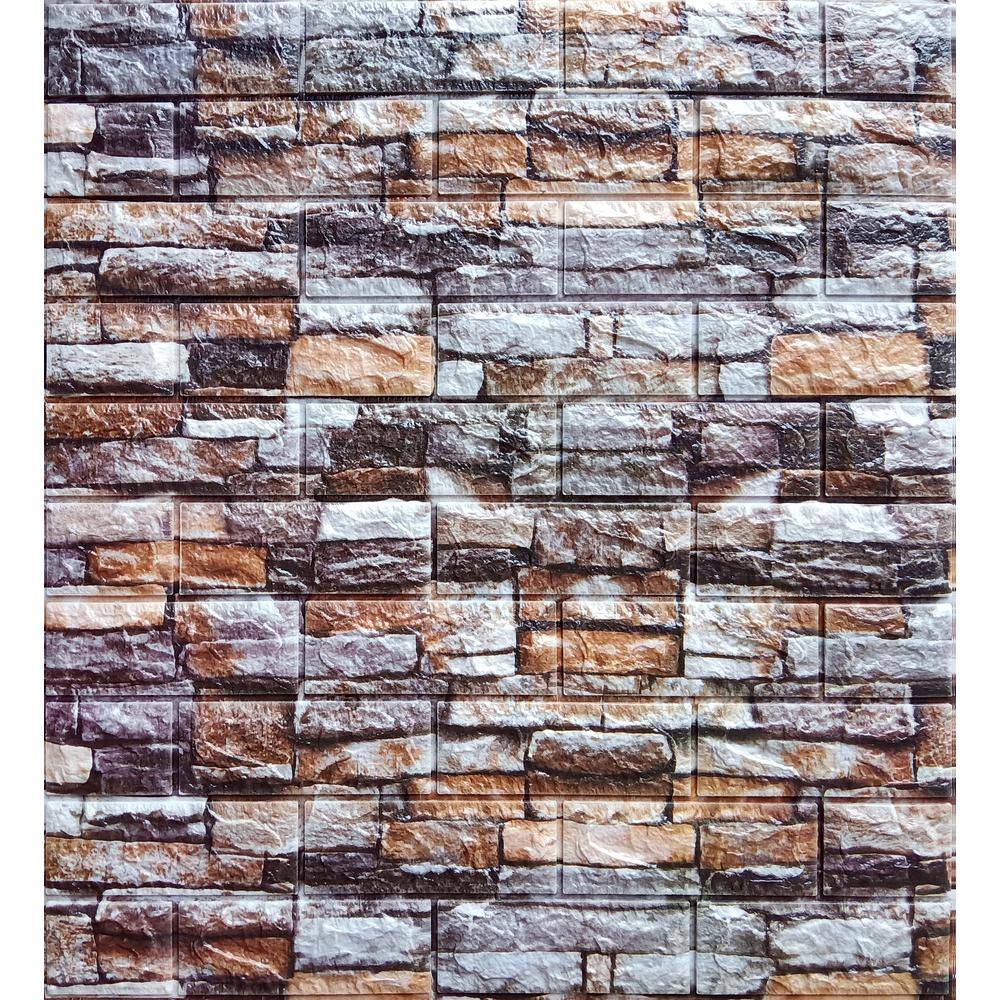 Multicolor Faux Brick 28" x 28" Peel and Stick Wall Panels