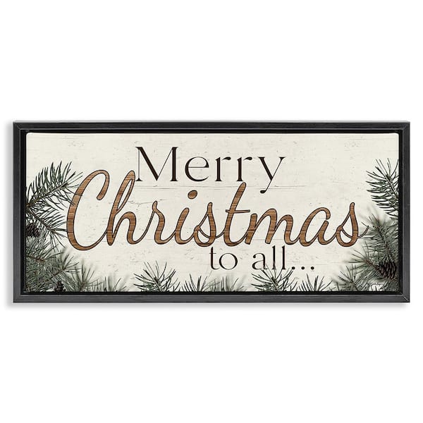 Stupell Industries Woodland Christmas Typography by Susie Boyer 1-Piece Floater Frame Graphic Print Typography Art Print 31 in. x 15 in.