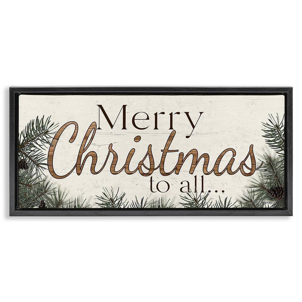 Woodland Christmas Typography by Susie Boyer 1-Piece Floater Frame Graphic Print Typography Art Print 31 in. x 15 in. price history on PriceWatchPro