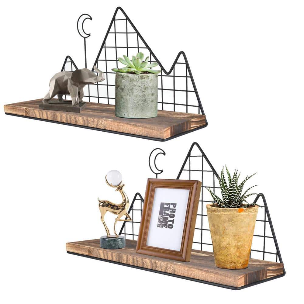 20.67 in. W x 4.3 in. D Variable Floating Shelves Wood Set of 4, Rustic  Shelves for Wall, Decorative Wall Shelf