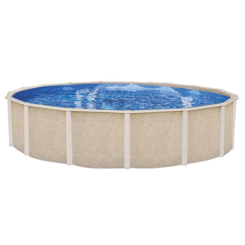 Fiesta Key 15 ft. Round 70 in. D Hard Side Steel Frame Swimming Pool ...