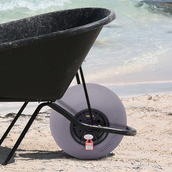 2-Pieces Beach Balloon Wheels 13 in. TPU Cart Sand Tires w/32 in. Stainless Steel Axle and Free Air Pump for Kayak Dolly