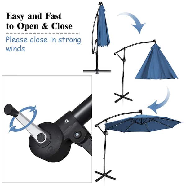 Costway 10 ft. 360-Degrees Rotation Aluminum Offset