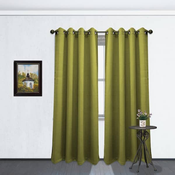 Unbranded 84 in. L Blackout Grommet Curtain Panel in Sage
