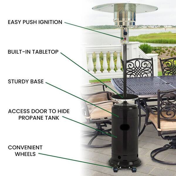 hanover 7-ft btu steel umbrella propane patio heater stores 7-Ft. 41,000 in Bronze/Stainless Steel Patio, Lawn & Garden Available in Hammered Bronze Hanover 7 ft. 48,000 BTU