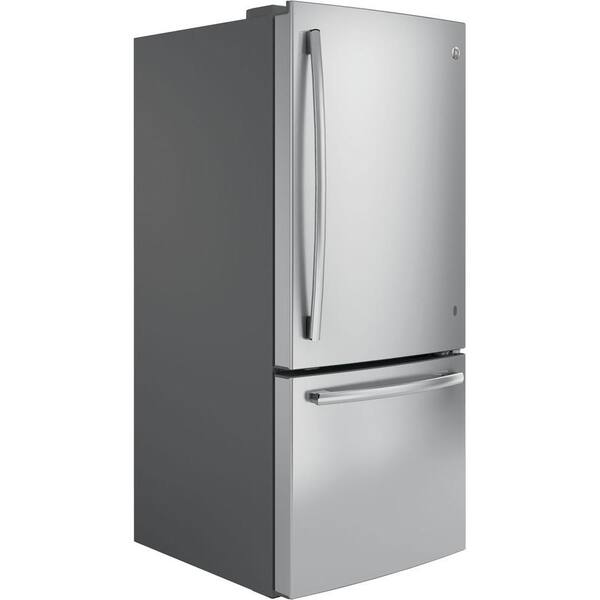 Ge 21 Cu Ft Bottom Freezer Refrigerator In Stainless Steel Energy Star Gbe21dskss The Home Depot