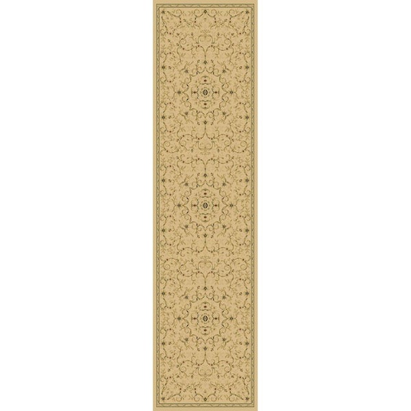 TrafficMaster Canyon Leyla Ivory 26 in. x 50 ft. Rug Runner